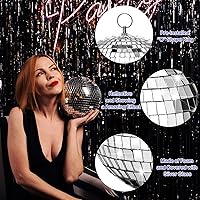 Vista 4 de Funtery 100 Piezas Bolas de Discoteca con Espejo a Granel Surtidas Plateadas Colgantes Decoración de Bolas de Discoteca para Hogar Boda Cumpleaños