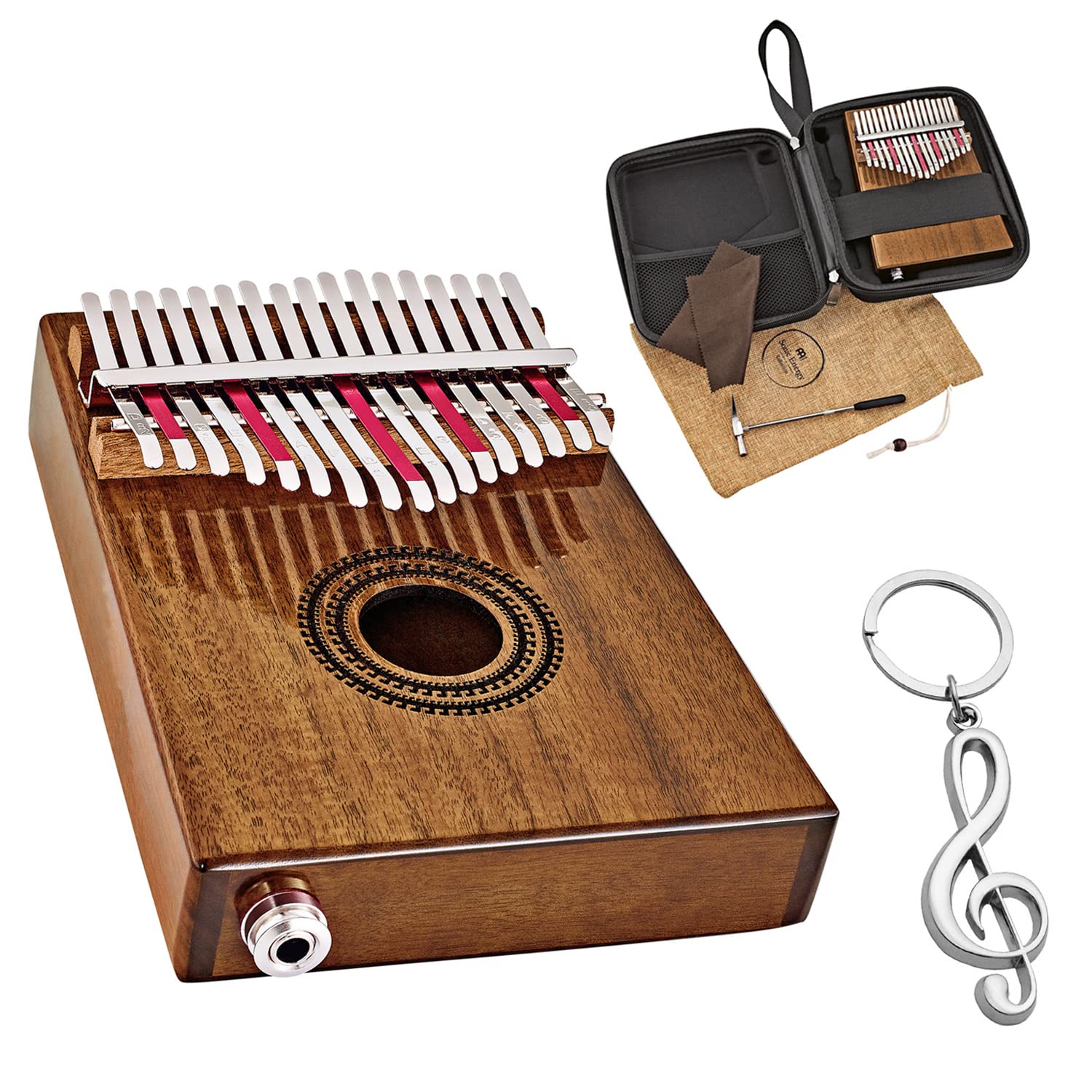 Meinl Sonic Energy PKL1707H kalimba z przetwornikiem pickup pianino na kciuk + breloczek do kluczy Keepdrum