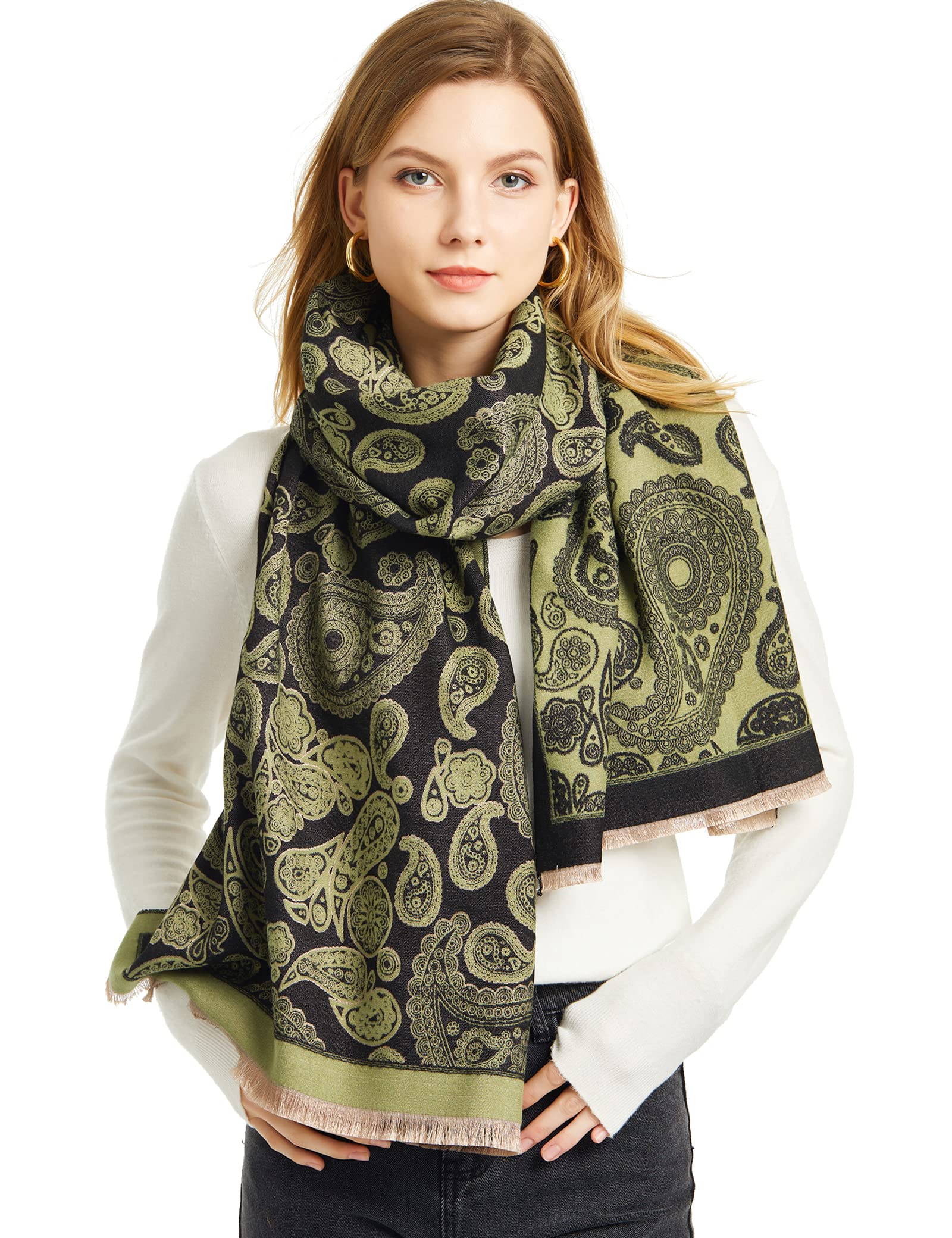 KonblimcScarfs for Women Pashmina Shawl Wrap for Evening Dressing Winter Thick Warm Knit Scarf Blanket Open Front Poncho Cape