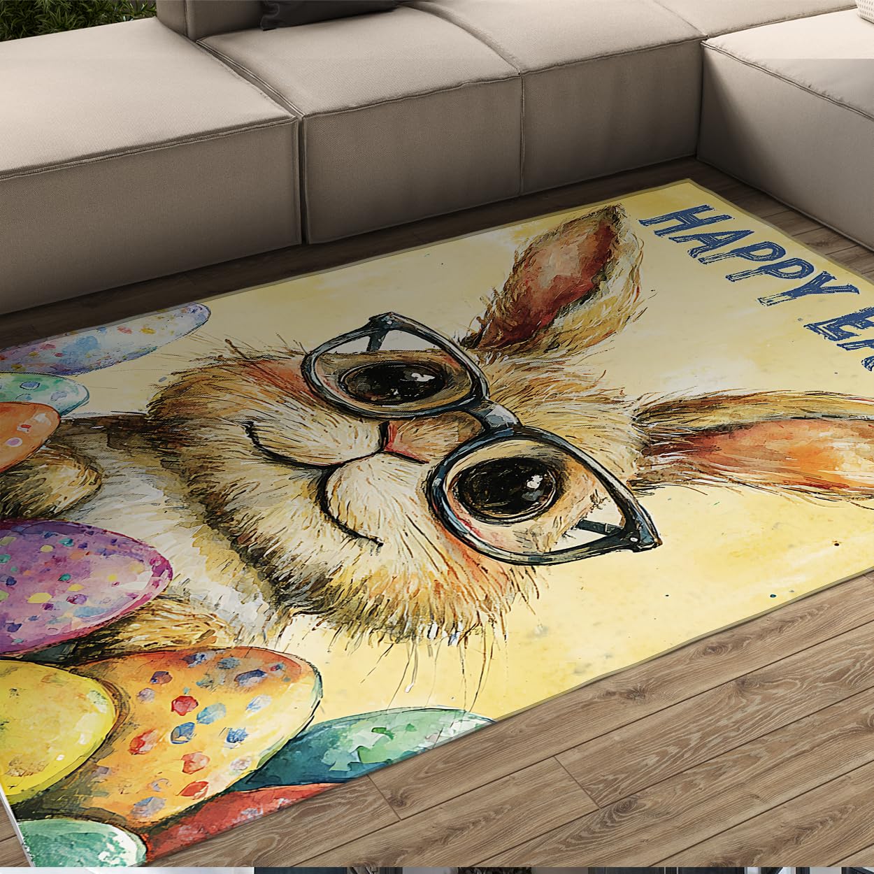 Tapis de Lapins de Pâques 80x120cm : fini les sols tristes et sales