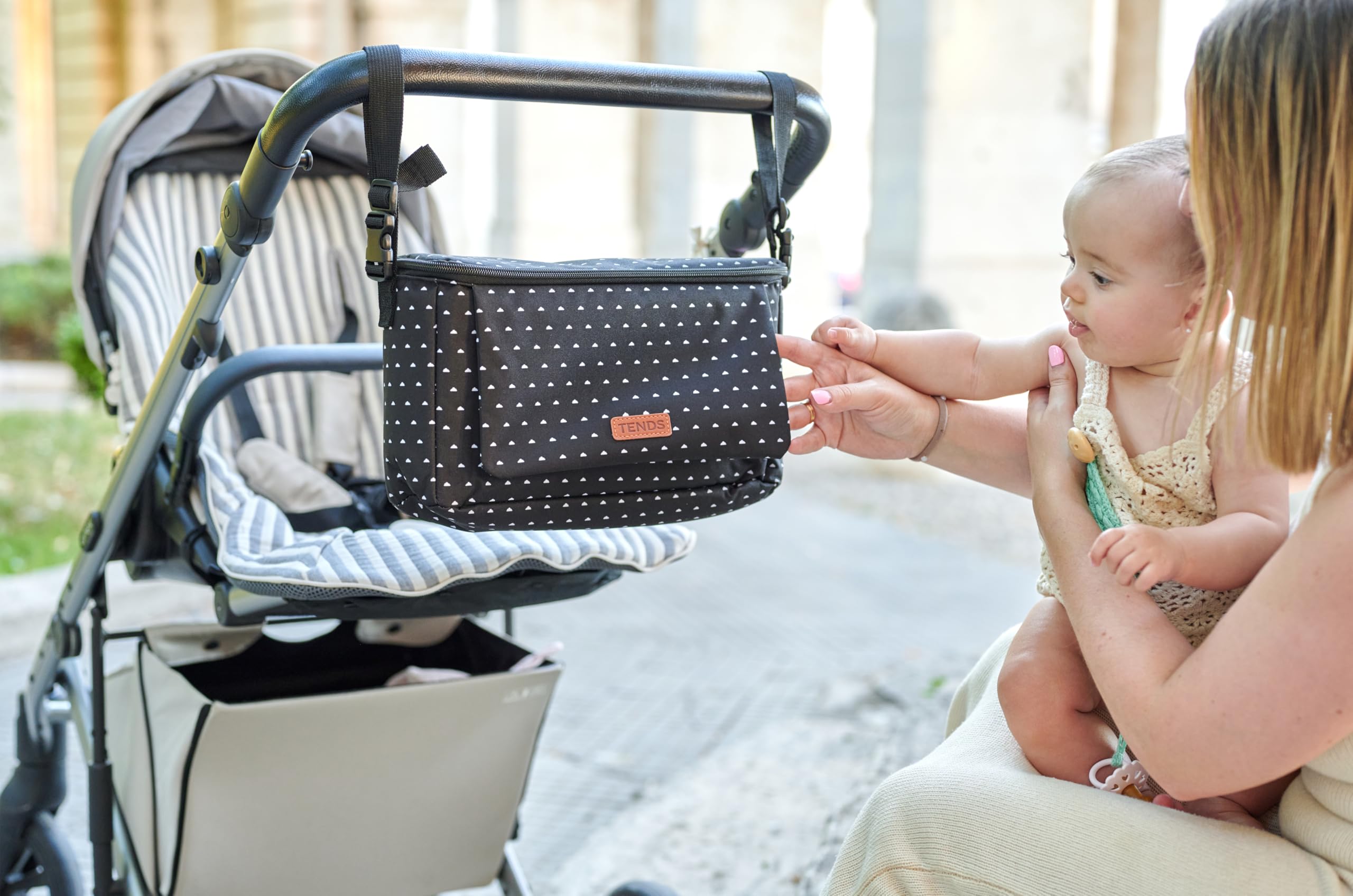 TENDS Borsa Passeggino Universale e per Carrozzina - Borsa Neonato Ospedale - Borsa Cambio e Fasciatoio Neonato - Organizer Passeggino - Borsa Mamma e Maternità Baby e Mummy Bag
