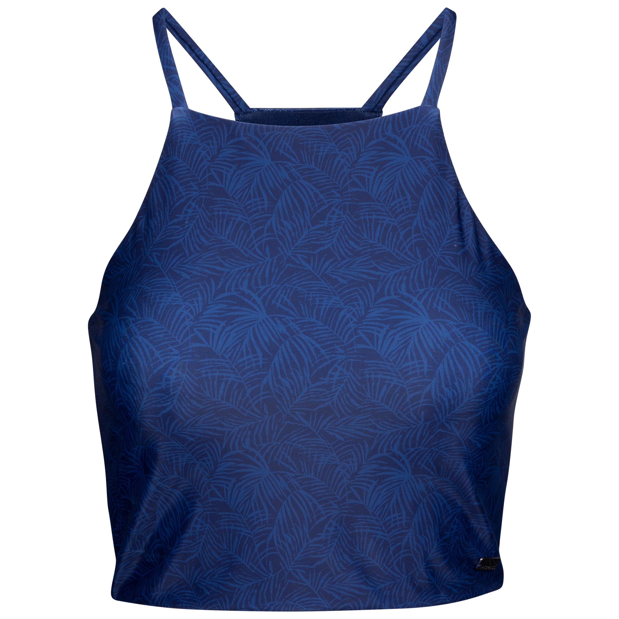 Trespass Women's Palm Leaf Print Bikini Crop Top Harlow - Swimwear, Removable Bust Pads, Printed, Casual Swimming Clothes, Branded Rivet, 85% Polyester, 15% Elastane