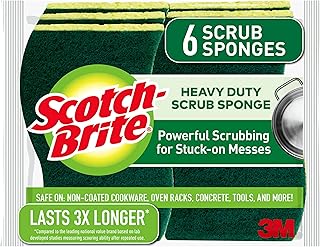 Scotch-Brite Heavy Duty Scrub Sponges, For Washing Dishes and Cleaning Kitchen, 6 Scrub Sponges