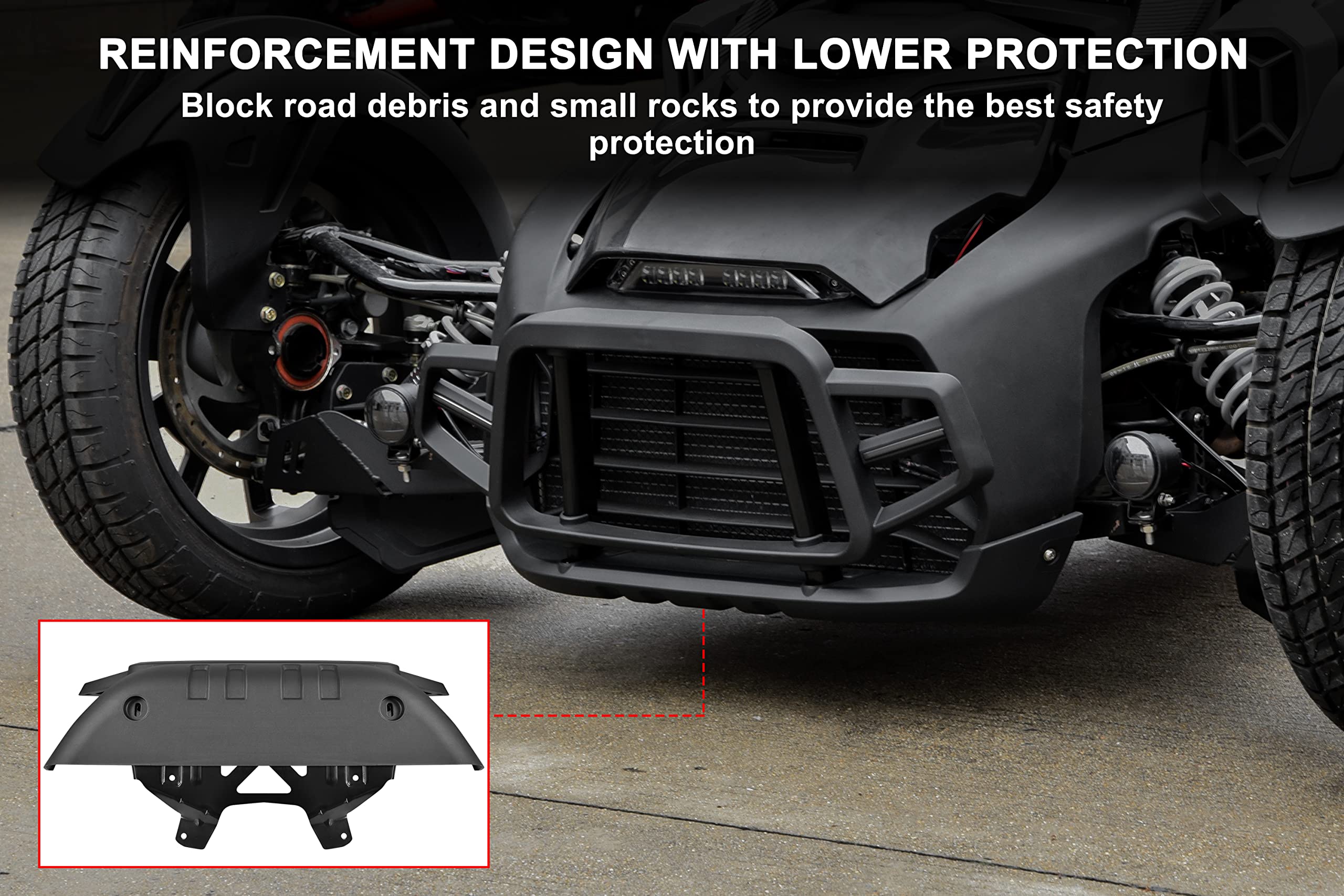 SAUTVS Protection de pare-chocs avant avec lumière LED pour Can-Am Ryker, profil avant avec lumière d'accentuation LED pour Can Am Ryker 600 900 Sport Rally tous modèles (remplace #219401108)