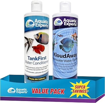TankFirst Aquarium Water Conditioner and KloudAway Aquarium Water Clarifier 250mL, Made in USA Value Pack