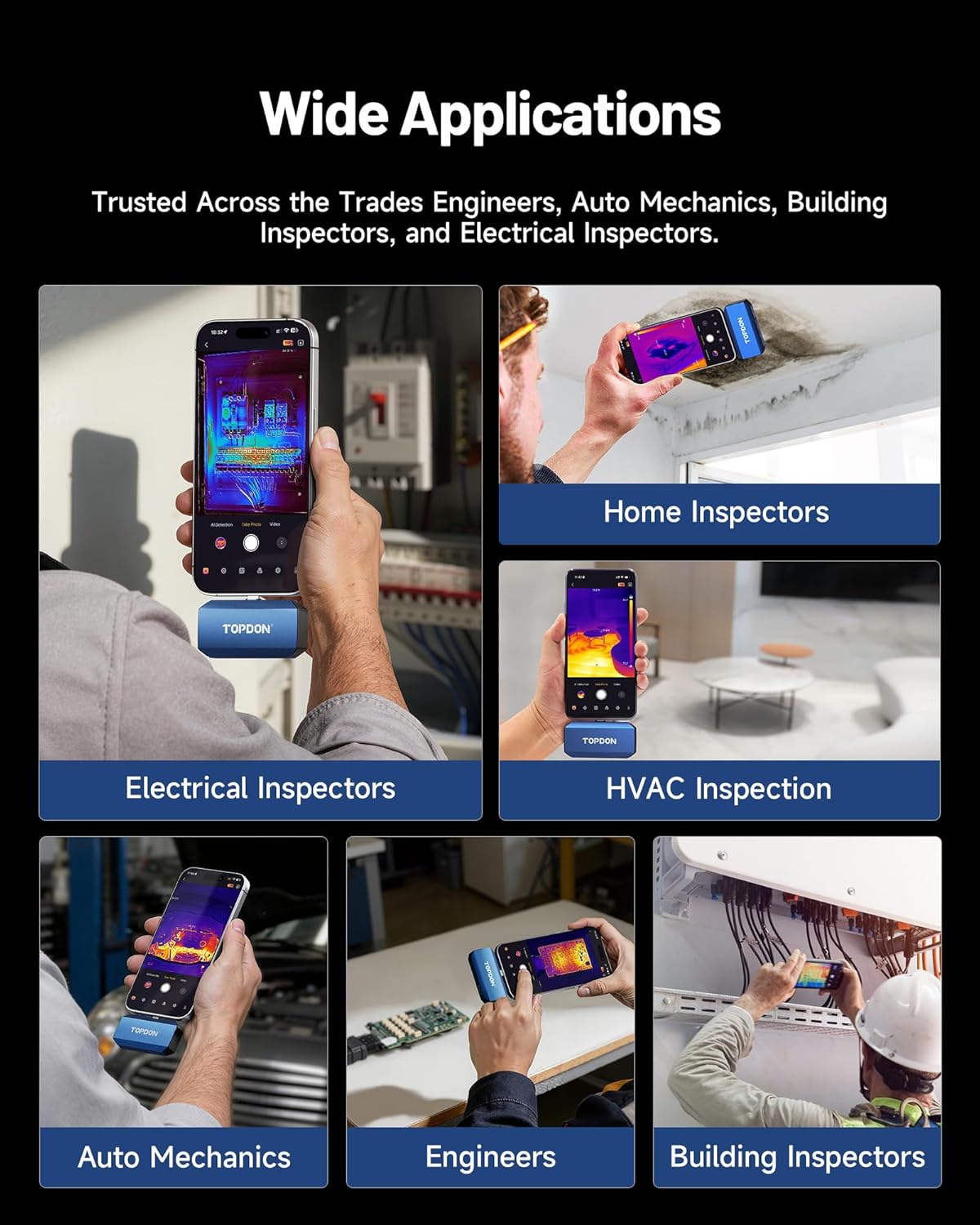 TOPDON TC001 Max Dual-Lens Thermal Camera, Compatible with Any USB-C iPhone, iPad & Android Device, 512 x 384 Super Resolution, 256 x 192 IR Resolution Thermal Imager, -4°F~1022°F Temp Range- Blue