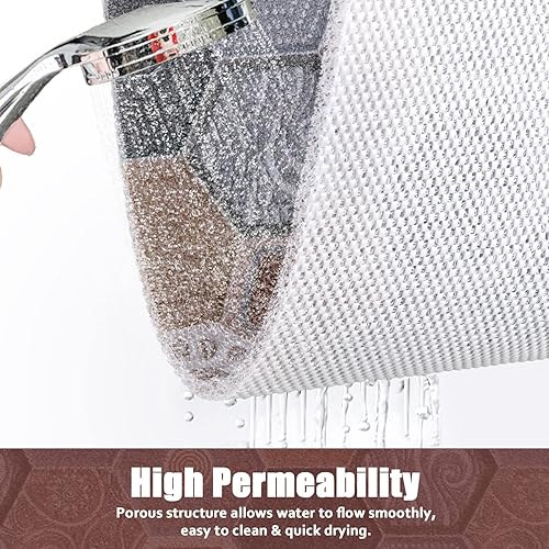 Miniatura 4 de Tapete de ducha antideslizante, de 24 x 16 pulgadas, suave y cómodo, con orificios de drenaje, tapete de baño de masaje de lufa de PVC para ducha,