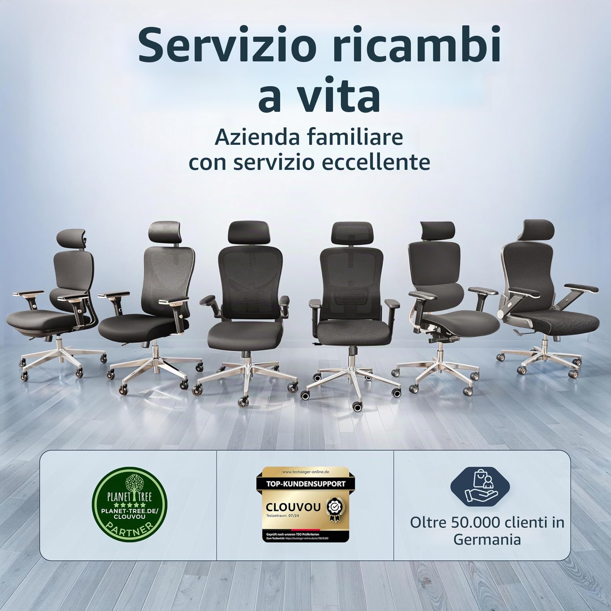 CLOUVOU BrightSeat Sedia ufficio ergonomica [TOP DI GAMMA] Sedia da scrivania per smart working | Poltrona ufficio per studio e camera | Sedia ufficio con ruote facile da spostare | Max. 150 kg