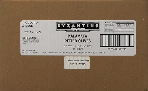 Bizantino Pitted aceitunas Kalamata, 5libra, 2count