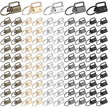 100 Pcs Key Fob Hardware,1 Inch Keychain Hardware Set with Split Ring for Wristlet, Key Lanyard, Keychain Making Kit Crafts DIY Supplies for Gifts 5 Colors