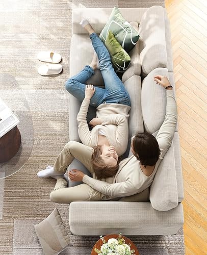 Miniatura 3 de Amada 89" Sofa, 3 Seater Couch Sofa for Living Room, Modern Sofa with Deep Seats & Wide Armrests, Comfy Couch with Removable Washable Covers & Linen