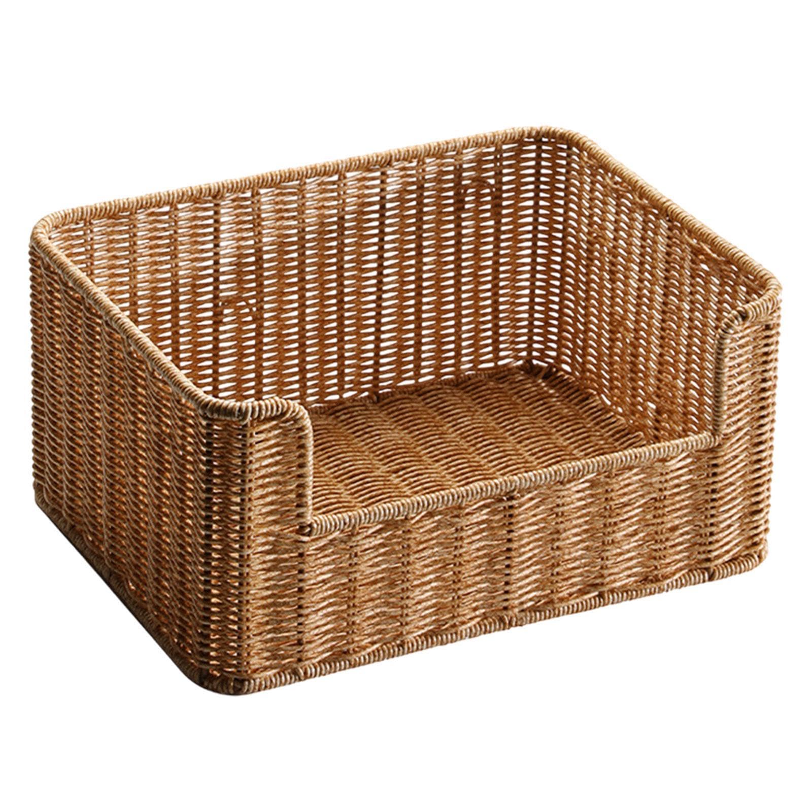 Panier décoratif pour fruits et rangement imitation rotin tressé à la main