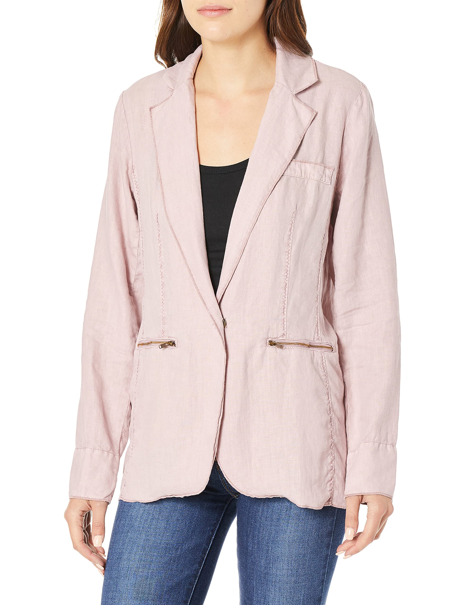 Women's Woven Linen Deconstructed Blazer
