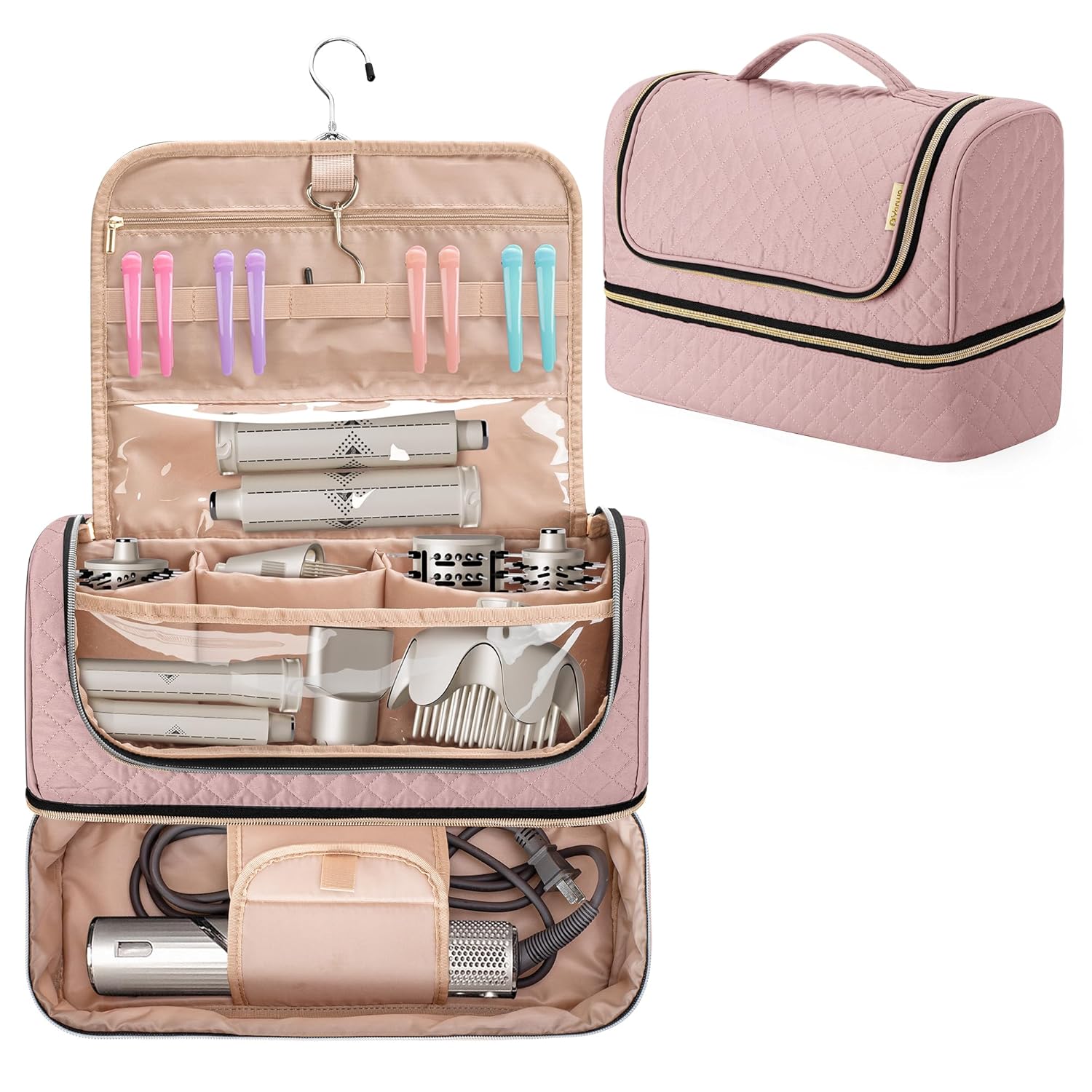 Yarwo Airwrap Storage Bag Compatible for Shark FlexStyle Styling (HD 430/440), Double Layers Portable Travel Case for Shark Flexstyle/Dyson Airwrap and Hair Styler Attachments, Dusty Rose (Bag Only) Yarwo Airwrap Storage Bag Compatible for Shark FlexStyle Styling (HD 430/440), Double Layers Portable Travel Case for Shark Flexstyle/Dyson Airwrap and Hair Styler Attachments, Dusty Rose (Bag Only)