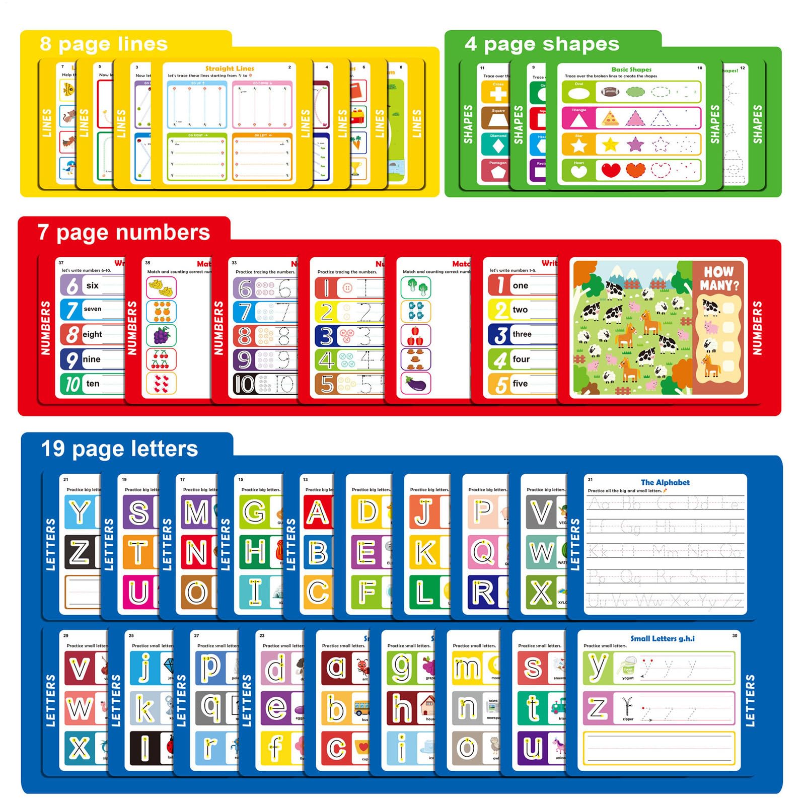Libri Di Pregrafismo Per Bambini Quaderno Di Calligrafia, Giochi Educativi | Libro Traccia Lettere e Scrittura dei Bambini Ragazzi Ragazze Prescolari Scuola Materna Scuola Aula