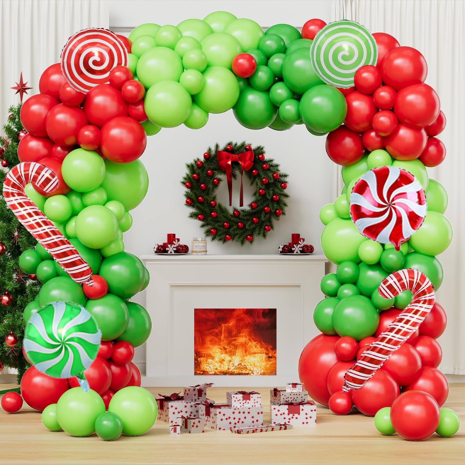 クリスマス バルーン グリーン Amazon.co.jp: クリスマスバルーン アーチキット – 129個