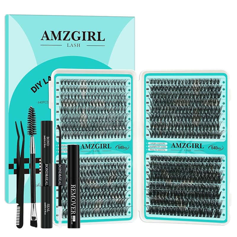 AMZGIRL LASH Kit de Cílios em Tufos 640 unidades, 9–16 mm, 30D+40D+60D+80D
