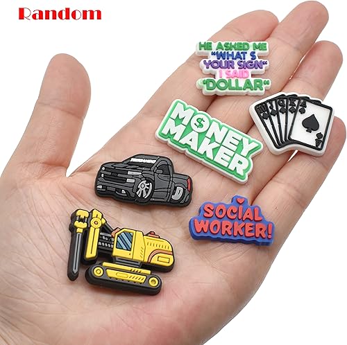 Miniatura 3 de Dijes para zapatos, lote de 25, 40, 80, 100, 120, 160, 200, 450 unidades, dijes de hebilla de clip de PVC al azar, diferentes para decoración de