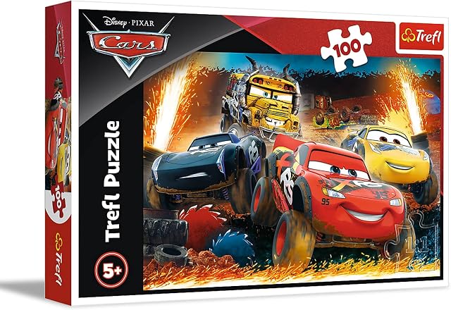 Trefl Ekstremalny Wyścig Puzzle 100 Elementów Samochody o Wysokiej Jakości Nadruku dla Dzieci od 5 lat