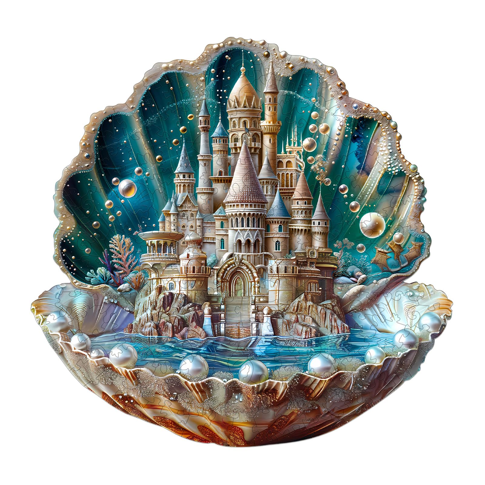 SECOGM Wooden Jigsaw Puzzles for Adults - Shell Castle Wood Puzzles Adult - Unique Animal Shape Wooden Puzzles for Adults - Birthday Gifts for Puzzles