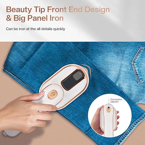 Miniatura 6 de SEAINS Mini plancha de vapor, vaporizador de viaje para ropa, mini plancha portátil, vaporizador portátil para planchar en seco y húmedo,