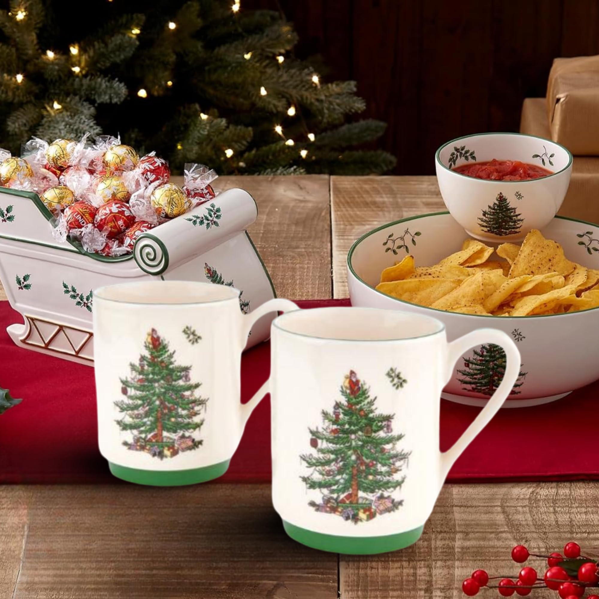 Amazon.com | Spode Christmas Tree Stackable Coffee Mug Set of 2