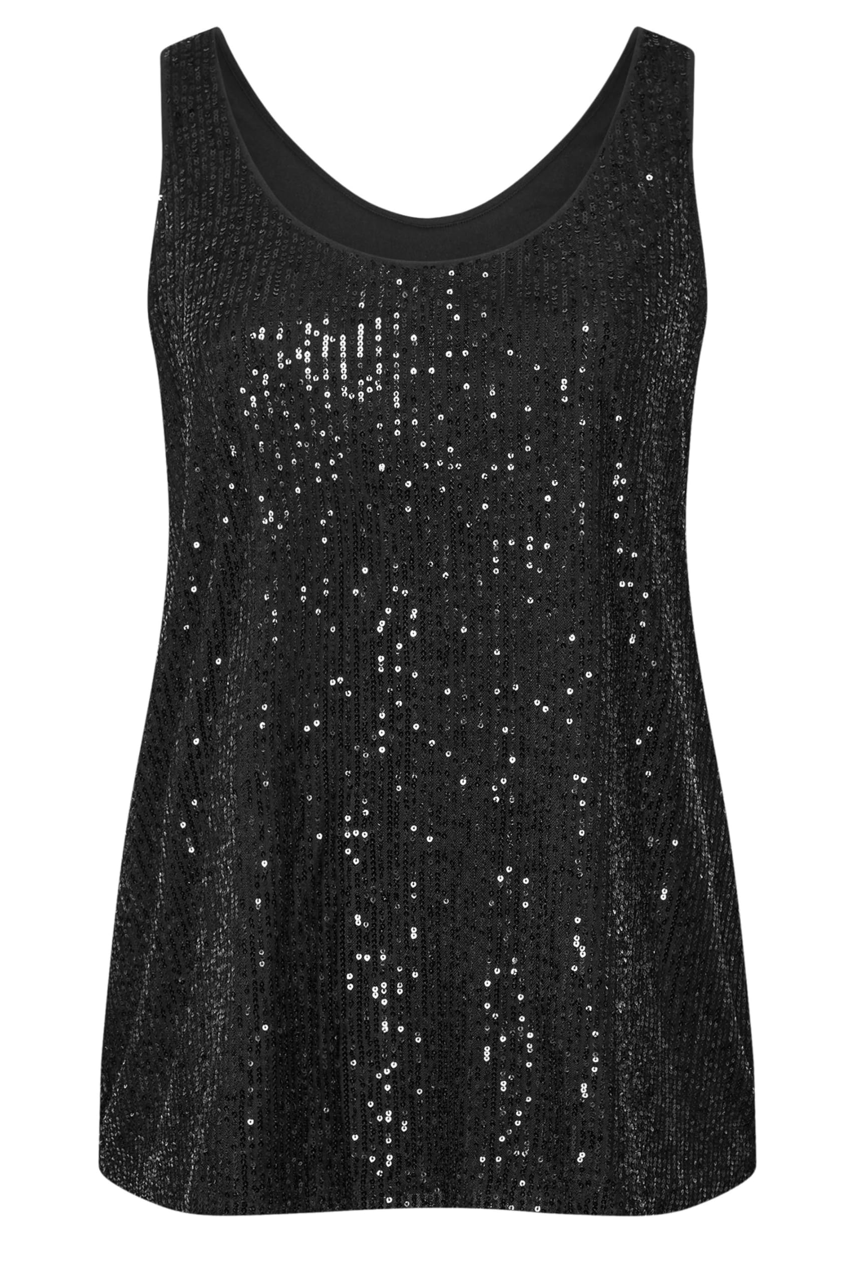 EVANS Curve Sequin Embellished Vest Top - Womens - Plus Size Curve