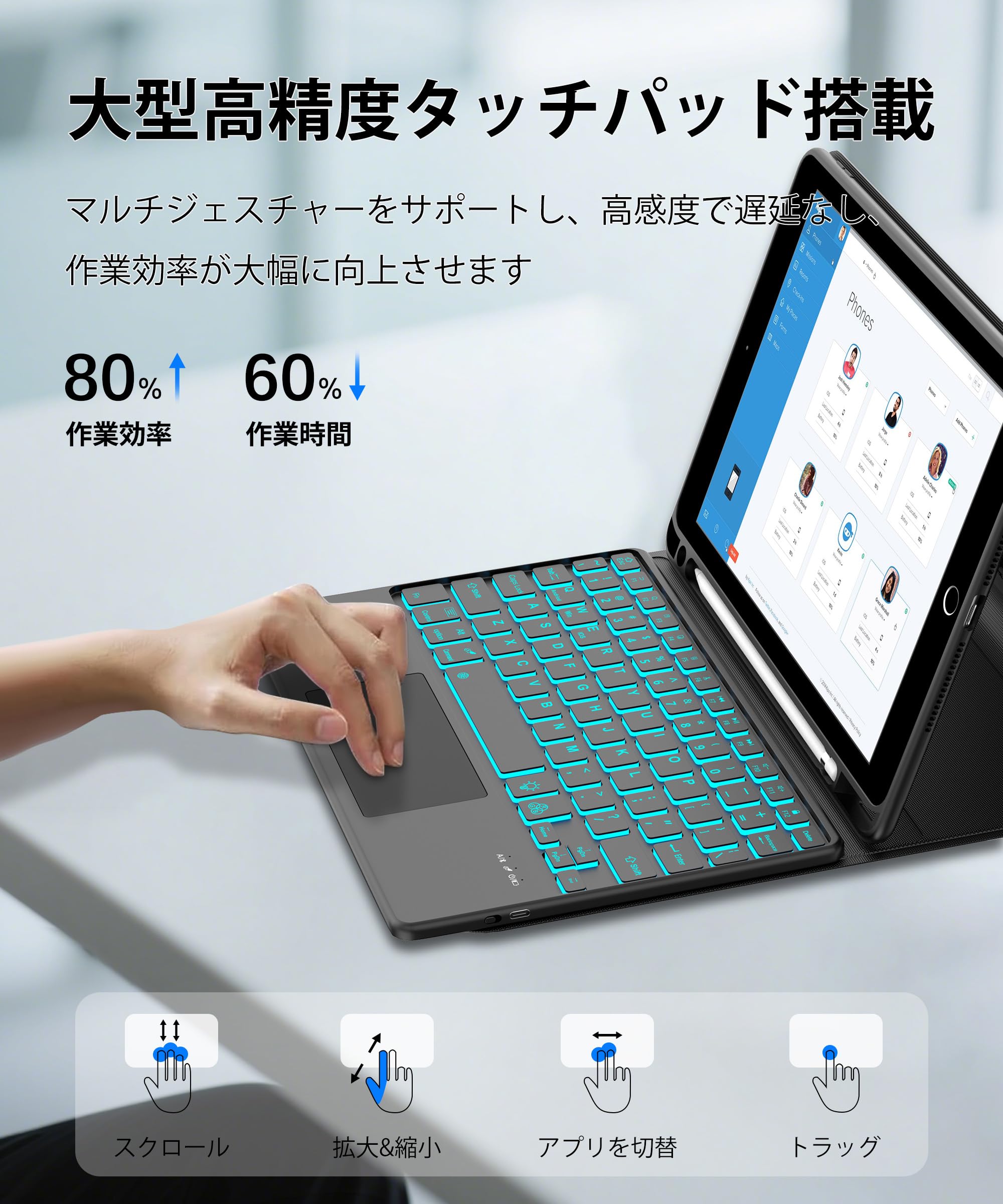 Amazon.co.jp: SENGBIRCH iPad キーボード付きケース 9.7インチ タッチ