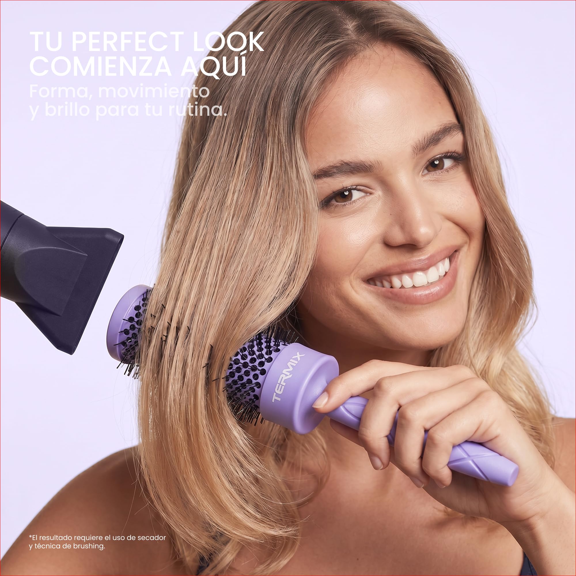 TERMIX - Perfect Look Kit Pride | Set de Peinado con Cepillo Redondo Ø43, Cepillo Desenredante, Cepillo de Recogidos, 6 Pinzas y Neceser | Forma, Movimiento, Brillo y Rutina Completa