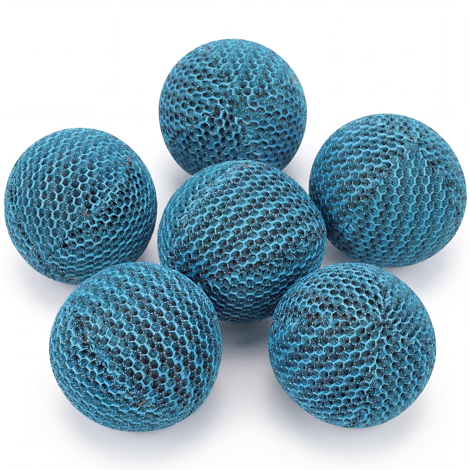 6Pcs Hot Tub Scum Absorber, Honeycomb Oil Absorbing Sponge Balls 7cm Reusable Floating Spa Sponge Cleaners for Hot Tubs and Pools Scum Oil & Grease Removal