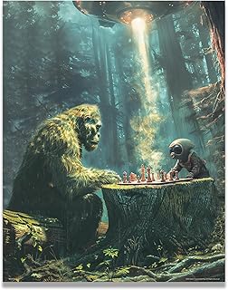 Apple Creek Your Move - Bigfoot Sasquatch Chess Game Artwork Poster Wall Art Decor Gifts for Men (11x14 Inches Unframed)