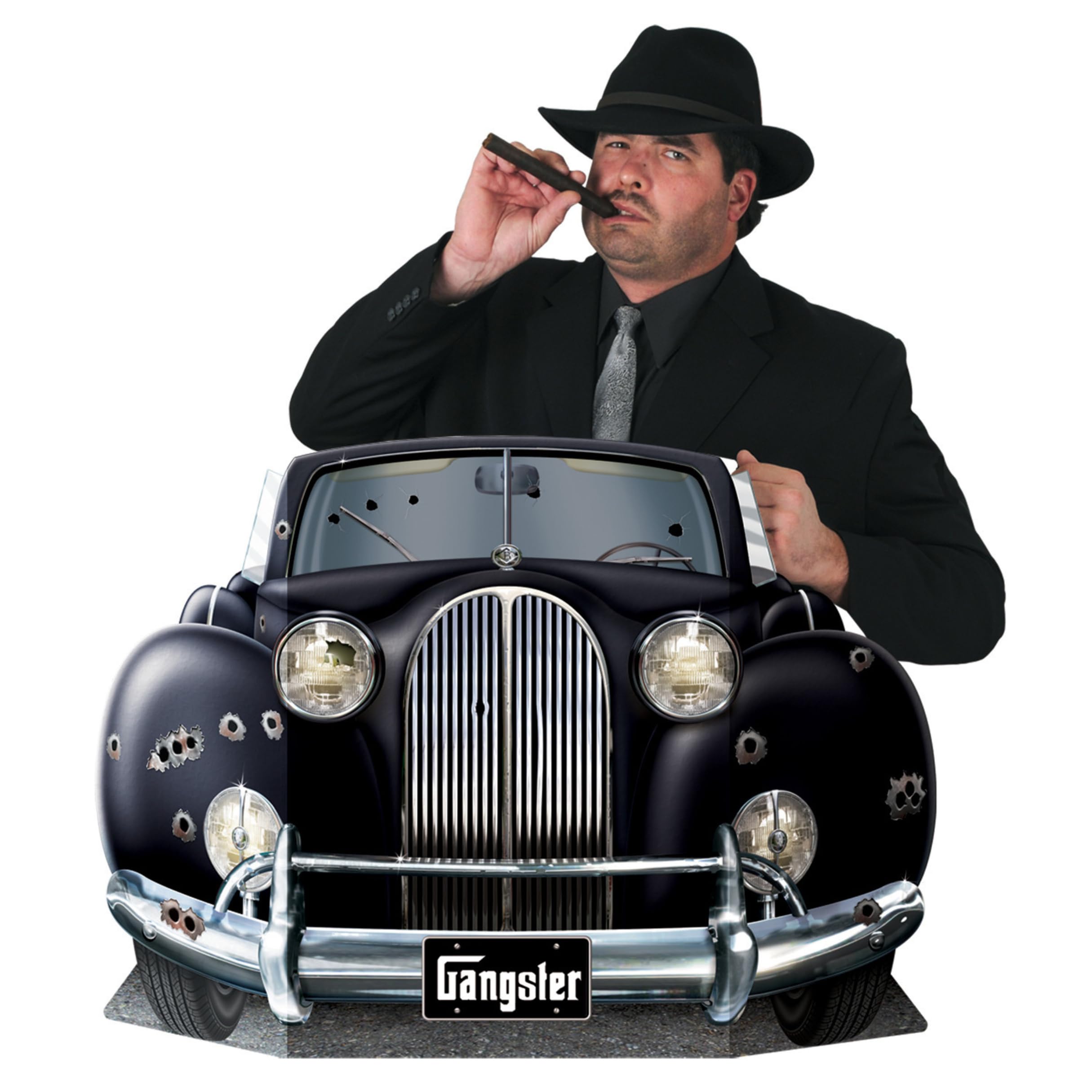 Beistle Black/Silver Gangster Car Photo Prop
