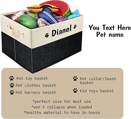 Miniatura 4 de PET ARTIST Contenedor personalizado de juguetes para perros y accesorios  Cesta plegable de juguetes para perros, caja de almacenamiento para