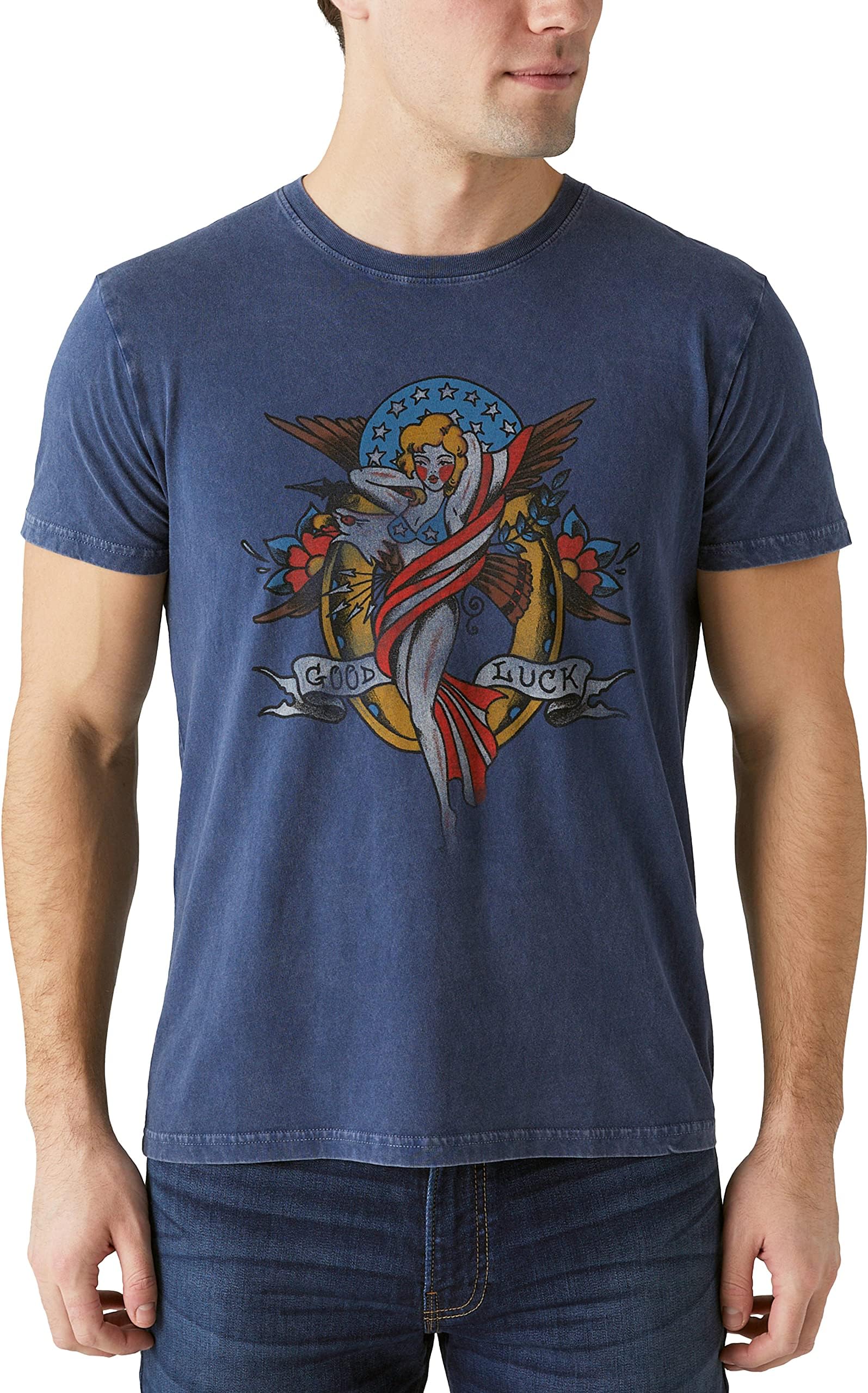 Lucky Brandmens Short Sleeve Americana Pinup Graphic Tee Short Sleeve Americana Pinup Graphic Tee