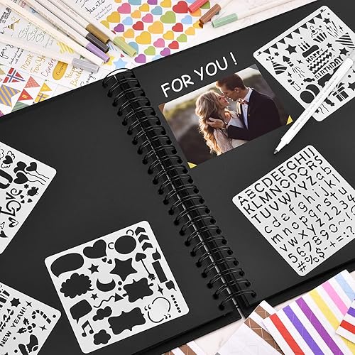 Vista 54 de Gotideal Álbum de recortes de bricolaje, papel para manualidades, álbum de fotos de boda y aniversario, álbum de recortes familiar, accesorios