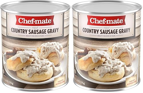 Chef-mate Salsa de salchicha de campo, salchicha de desayuno, galletas y salsa, 6 libras 9 onzas, lata #10 (paquete de 2)