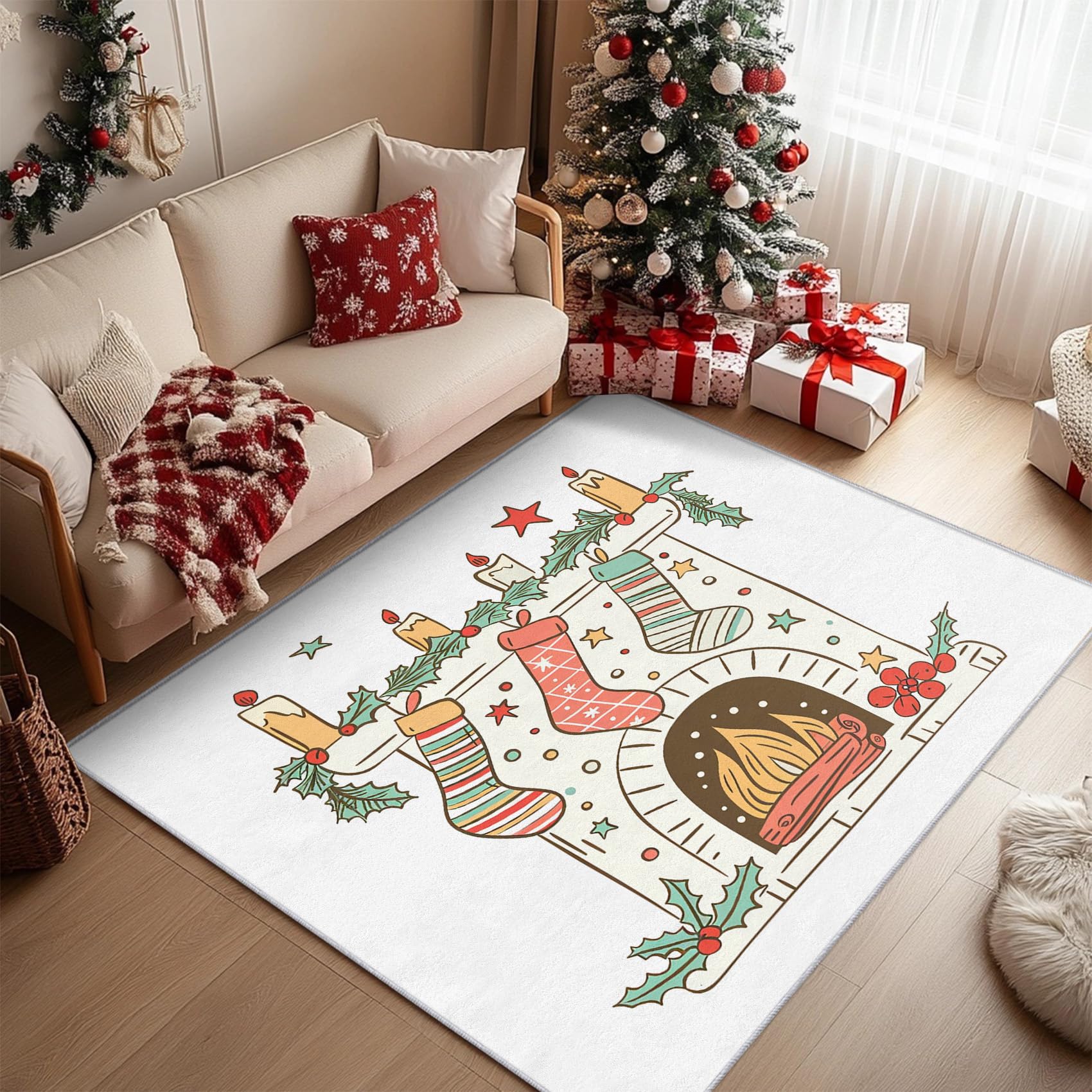 Tapis chambre Baies de Houx pour créer un coin lecture chaleureux près du feu