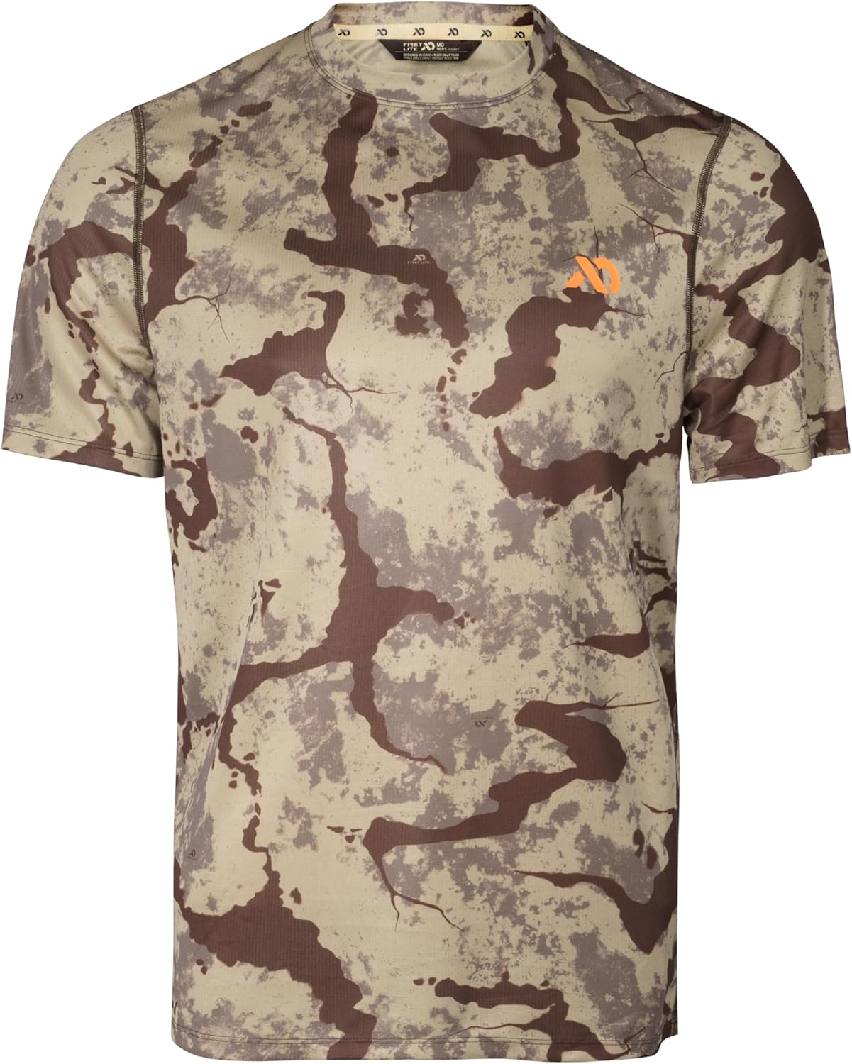 First Lite Men's Yuma Synthetic Short Sleeve Crew - Breathable Ultralight Camo Hunting Baselayer