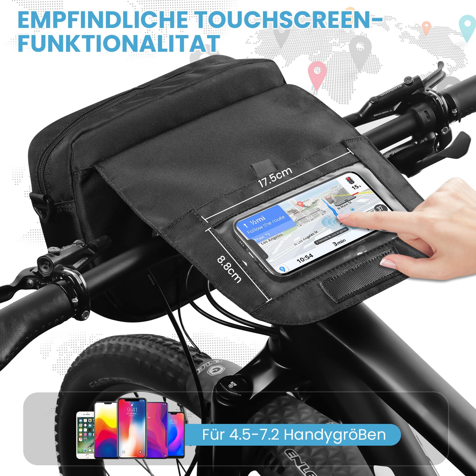 larkson fahrradtasche Lenkertasche Fahrrad praktisch & modern