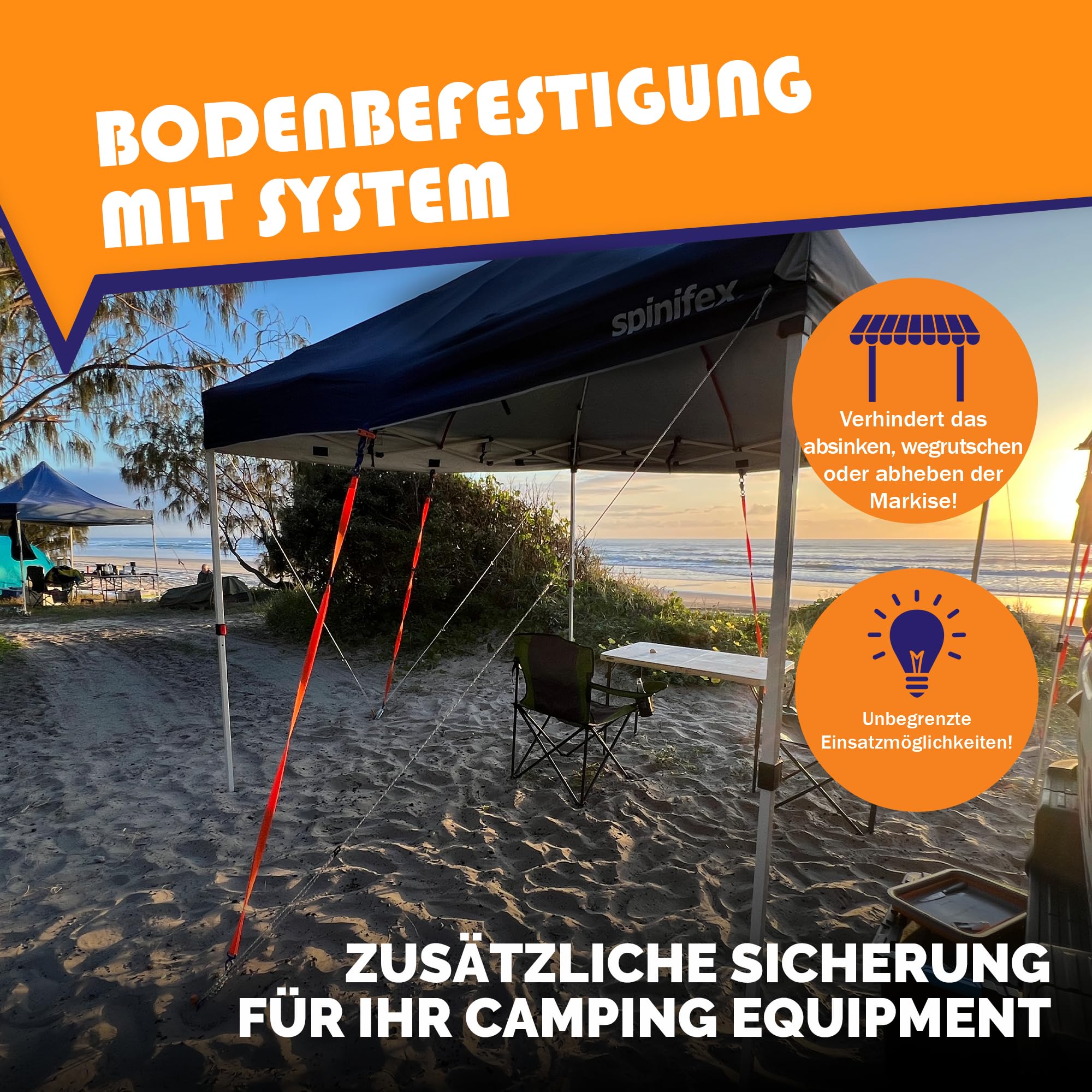 Peggy Peg PP 270° AbspannKit, Sturmsicherung für Markisen, inkl. Tasche | Für 270°-Markisen, Camping-Zubehör, Wohnmobil & Wohnwagen, praktische Aufbewahrung, Bodenbefestigung