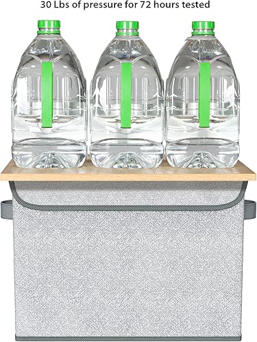 Miniatura 3 de Univivi Contenedores de almacenamiento con tapas paquete de 4 cajas de almacenamiento grandes plegables de tela con tapas, organizadores decorativos