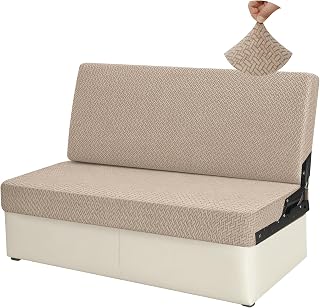 RV Couch Covers for Sofa Bed - 2-Piece Stretchable Jackknife Sleeper Sofa Cover, RV Furniture Slipcover,Khaki