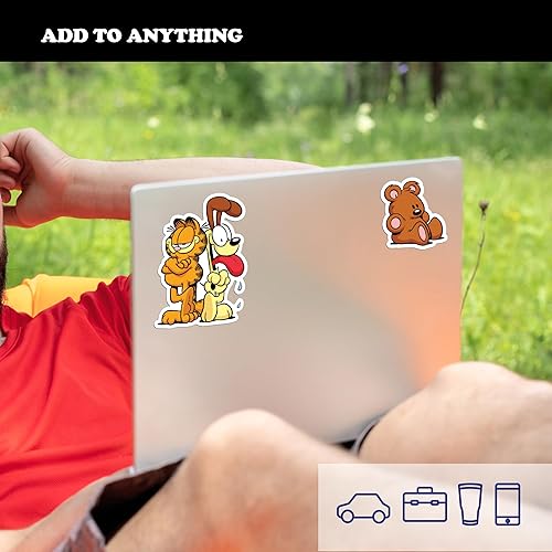 Miniatura 5 de Garfield Odie & Pooky - Juego de 4 calcomanías de vinilo Garfield para botella de agua, laptop, automóvil, camión, impermeable, calcomanías para