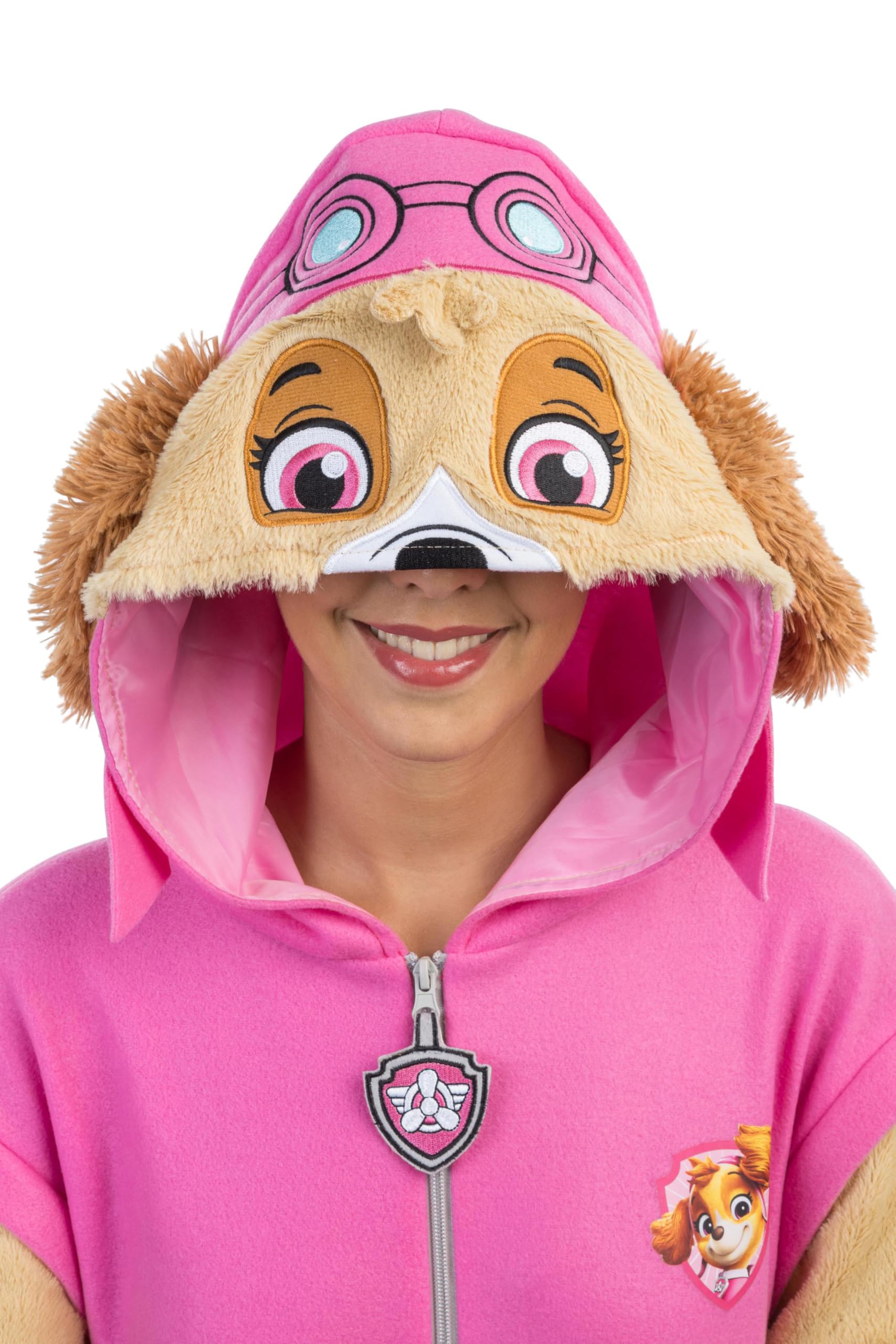 Chaks - Tuta Skye per adulti, tuta ufficiale Paw Patrol con cappuccio, outfit morbido per il carnevale e la vita quotidiana