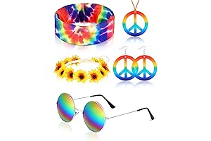 Groove to the Psychedelic Vibes: 5-Piece Hippie Costume Set