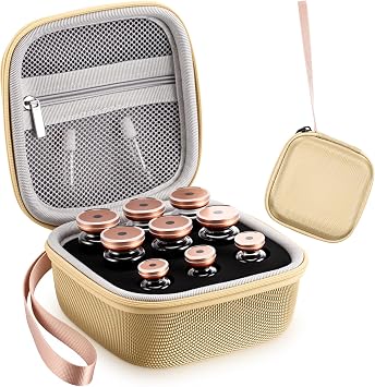 Hushee 9 Slots 1/3/5/10 ml Peptide Case for Fridge Storage, Insulin and BAC Water Vial Holder Organizer Bag for Diabetics Standard Peptide, Glp-1 and Insulin Storage, Beige