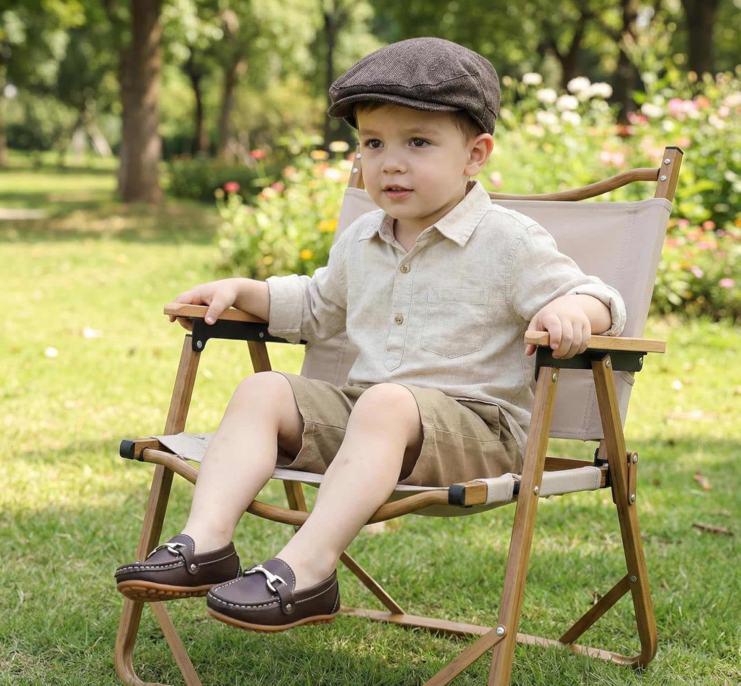 LONSOEN Kids Slip-On Loafers, Synthetic Suede Moccasin Driving Shoes, Non-Slip Rubber Outsole Lightweight Casual/Dress Boat Shoes for Boys & Girls - Image 2