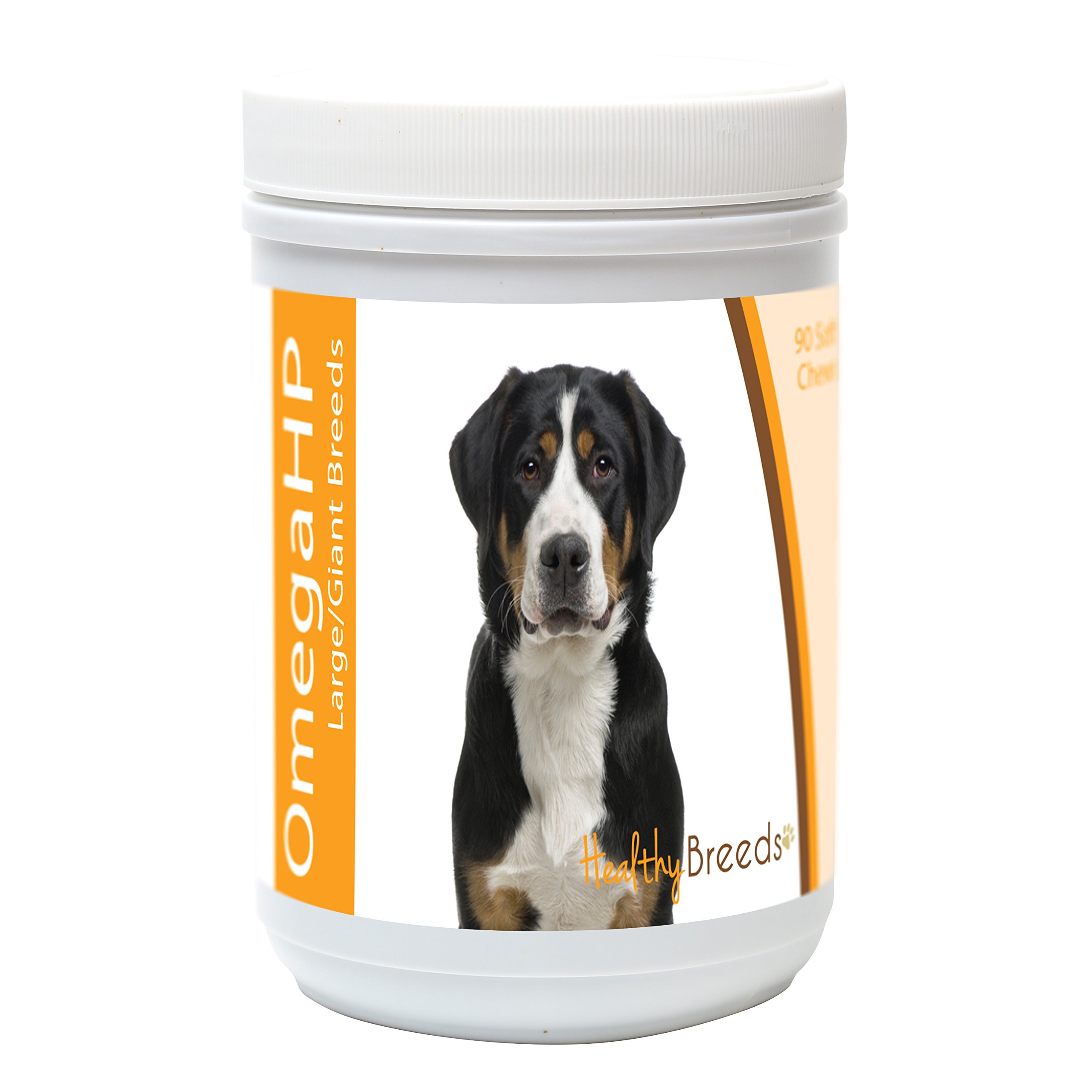 Healthy Breeds Greater Swiss Mountain Dog Omega HP Fatty Acid Skin and Coat Support Soft Chews 90 Count