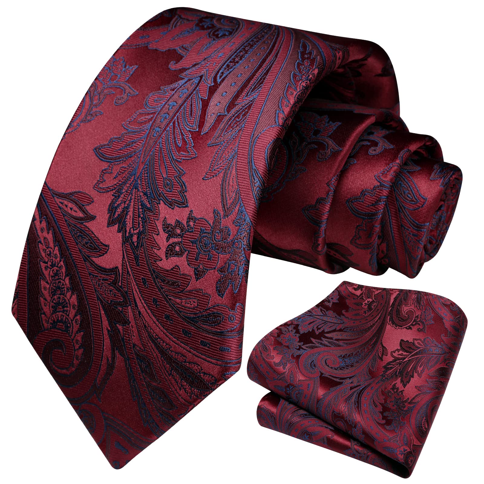Floral Paisley Wedding Tie Handkerchief Men's Necktie & Pocket Square Set