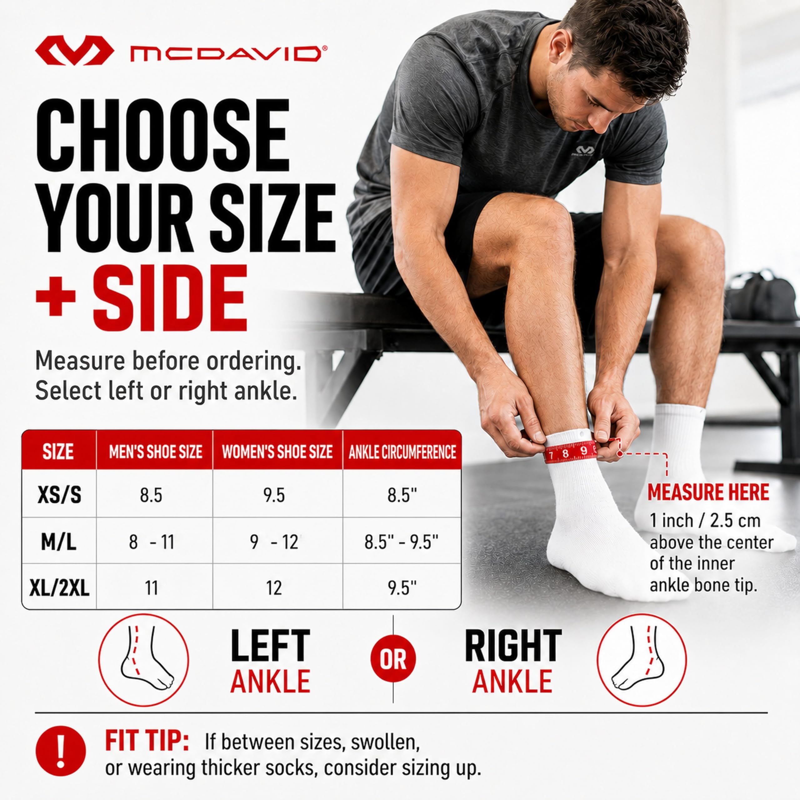 Mcdavid Unisex 4197-le-bk Bio-logix Ankle Brace, Negro, M/L